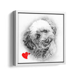 Personalized Pet Portrait in Drawing Style - Square Canvas