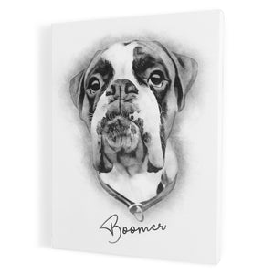 Personalized Framed Pet Portrait Canvas - Drawing Style