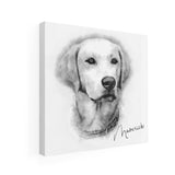 Personalized Pet Portrait in Drawing Style - Square Canvas