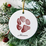 Personalized Pet Memorial Ornament - Paw Print