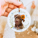 Personalized Pet Ornament - Floral Wreath