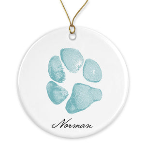 Personalized Pet Memorial Ornament - Paw Print