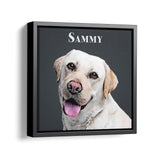 Personalized Framed Pet Portrait - Square Canvas