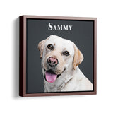 Personalized Framed Pet Portrait - Square Canvas