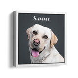 Personalized Framed Pet Portrait - Square Canvas