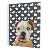 Personalized Pet Portrait Canvas - Hearts