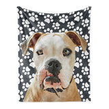 Personalized Pet Throw Blanket - Paw Pattern