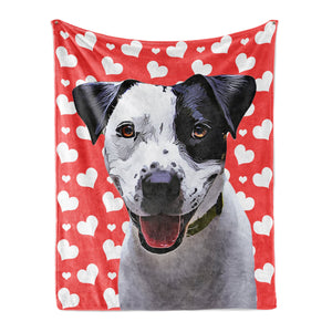 Personalized Pet Throw Blanket - Heart Pattern