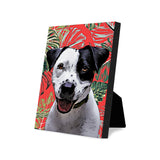 Personalized Pet Portrait Standing Canvas - Monstera