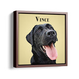 Personalized Framed Pet Portrait - Square Canvas