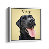 Personalized Framed Pet Portrait - Square Canvas