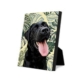 Personalized Pet Portrait Standing Canvas - Monstera