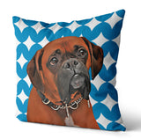 Personalized Pet Portrait Pillow with Retro Pattern