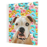 Personalized Pet Portrait Canvas - Donuts