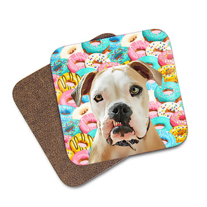 Personalized Donut Pet Coasters - pack of 4