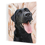 Personalized Pet Portrait Canvas - Marbled Color