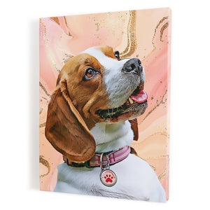 Personalized Pet Portrait Canvas - Marbled Color