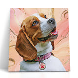 Personalized Pet Square Canvas - Marbled Color