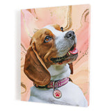 Personalized Pet Portrait Canvas - Marbled Color