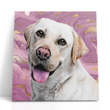 Personalized Pet Square Canvas - Marbled Color