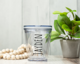 Personalized Kids Tumbler, Custom Kids Tumbler with lid and straw, Toddler Cup, Kids Birthday Gifts