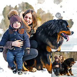 Personalized Pet Family Portrait- Square Canvas