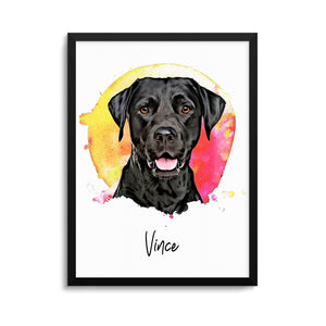 Personalized Pet Portrait - Watercolor Style