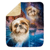 Personalized Pet Sherpa Blanket - Superimposed Portrait