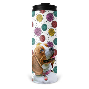 Personalized Pet Skinny Tumbler 16oz - Fun Flower