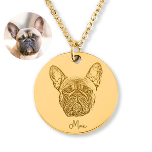 Personalized Pet Memorial Coin Necklace - Portrait Print