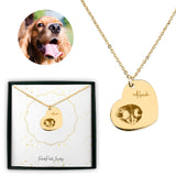 Personalized Pet Memorial Heart Necklace - Nose Print