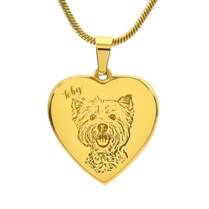 Personalized Luxury Pet Necklace - Engraved Heart