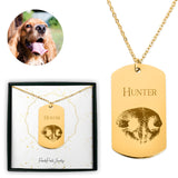 Personalized Pet Memorial Dog Tag Necklace - Nose Print