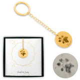 Personalized Pet Memorial Coin Key Chain - Paw Print