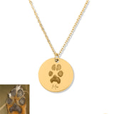 Personalized Pet Memorial Coin Necklace - Paw Print