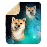 Personalized Pet Sherpa Blanket - Superimposed Portrait