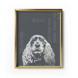 Personalized Pet Silver Foil Portrait Prints