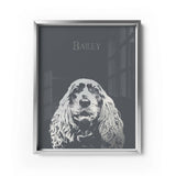 Personalized Pet Silver Foil Portrait Prints