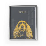 Personalized Pet Gold Foil Portrait Prints