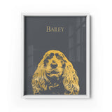 Personalized Pet Gold Foil Portrait Prints