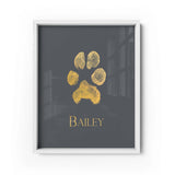 Personalized Gold Foil Prints - Real Paw Print