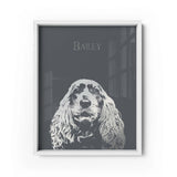 Personalized Pet Silver Foil Portrait Prints