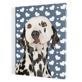 Personalized Pet Portrait Canvas - Hearts