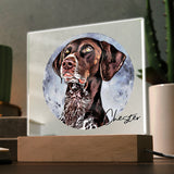 Personalized Watercolor Style Pet Portrait - Acrylic Square