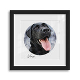 Personalized Watercolor Style Pet Art Framed Gallery Print - Square