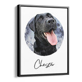 Personalized Framed Pet Portrait Canvas - Watercolor Style