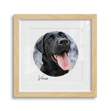 Personalized Watercolor Style Pet Art Framed Gallery Print - Square