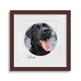 Personalized Watercolor Style Pet Art Framed Gallery Print - Square