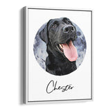 Personalized Framed Pet Portrait Canvas - Watercolor Style