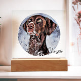 Personalized Watercolor Style Pet Portrait - Acrylic Square